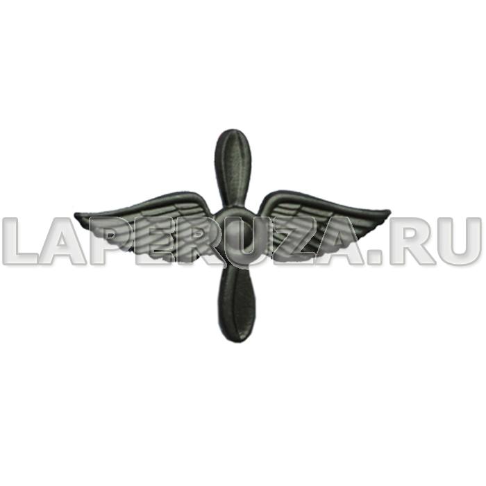 Эмблема петличная Авиация ВВС, защитная, металл, 2 шт.