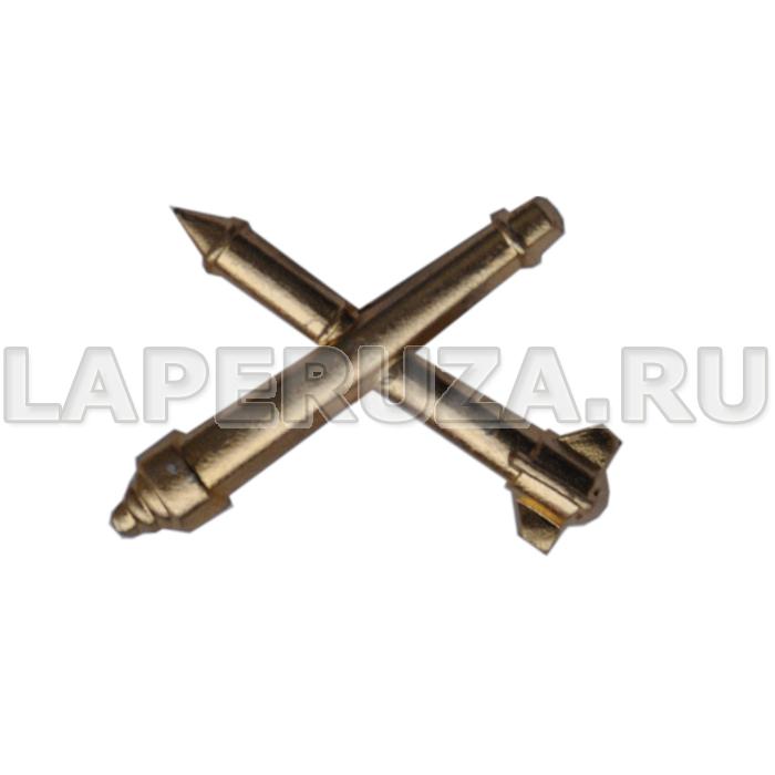 Эмблема петличная ЗРВ ВВС, золотая, металл, 2 шт.