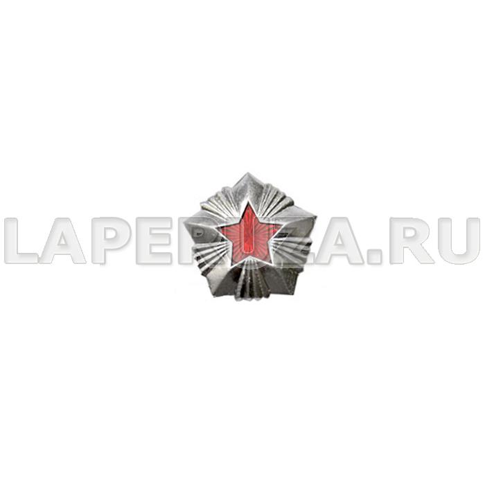 Звезда металлическая 14 мм Роспотребнадзор серебряная с красной эмалью